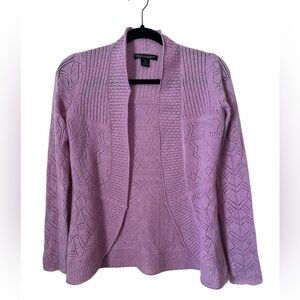 Elena Solano 100% 2 Ply Cashmere Cardigan in Lavender Size XS